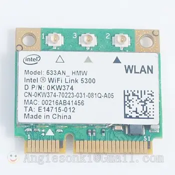 WiFi Link 5300 Mini PCIe 450M 802.11 a/b/g/n Belaidžio ryšio Kortelės 0KW374 533ANHMW MIMO 