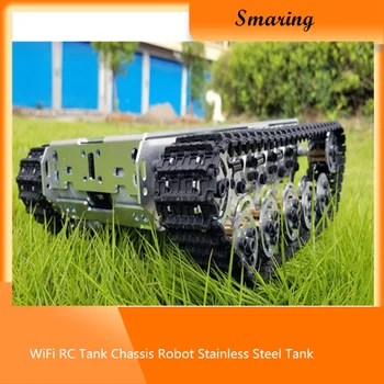 WiFi RC Bakas, Važiuoklė Robotas Nerūdijančio Plieno Bakas Sunkvežimių Protingas Robotas Važiuoklės Metalo Vikšriniai su amortizatorius Modelis Žaislas