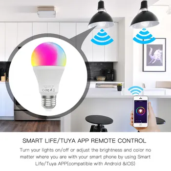WiFi Smart Pritemdomi LED Lempa 9W,RGB C+M ,Smart Gyvenimo Tuya App Nuotolinio Valdymo Dirbti su Alexa Echo 