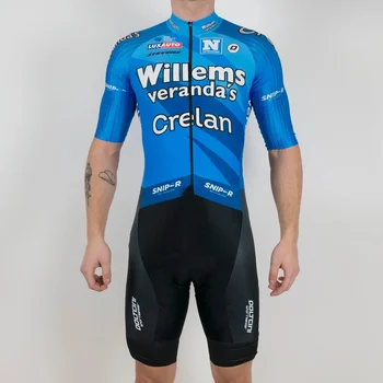 Willems Crelan vyrų skinsuit dviračių džersis triatlonas drabužių conjunto ropa ciclismo hombre MTB ciklo drabužių pro komandos jumpsuit