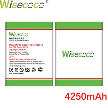 WISECOCO 4250mAh Li3824T44P4h716043 Baterija ZTE Blade A520 A521 BA520 A603 BA603 Telefono Naujausias Gamybos+Sekimo Kodas