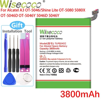 Wisecoco TLP024C1 3800mAh Baterija ALCATEL A3 OT-5046 Blizgesį Lite OT-5080 5080X OT-5046D OT-5046Y 5046D 5046Y TLP024CC Telefono