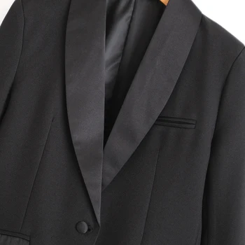 Wixra Moterų Švarkas Rudenį, Pavasarį Klasikinės Juodos Vieną Mygtuką Office Lady ilgomis Rankovėmis Kailis 2020 viršutinių drabužių siuvimas
