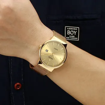 WWOOR 2020 Prabanga Aukso Laikrodžiai vyriški Viršų Markės Plieno Tinklelio, Vyrai Žiūrėti Vandeniui Kvarcinis Laikrodis Žmogus, Verslo Laikrodis reloj hombre