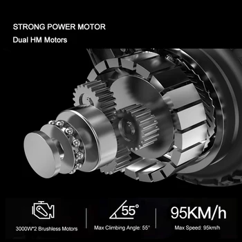 X-Tron X30 95km/h Elektrinis Motoroleris 6000W Dual Motor 11 Colių Off-road Ateityje Motorolerių, Hidrauliniai, Stabdžių, Elektros Motoroleriai Suaugusieji