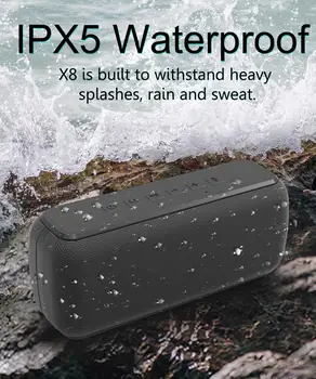 X8 60W Portable bluetooth garsiakalbiai su žemų dažnių belaidžio IPX5 atsparumas Vandeniui TWS 15 VAL grojimo laikas Balso Asistentas Extra bass