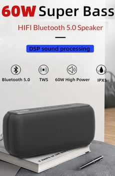 X8 60W Portable bluetooth garsiakalbiai su žemų dažnių belaidžio IPX5 atsparumas Vandeniui TWS 15 VAL grojimo laikas Balso Asistentas Extra bass