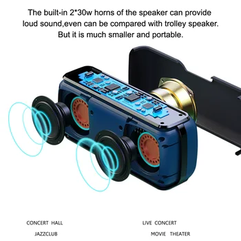 XDOBO X8 60W Portable Bluetooth Garsiakalbių, Bass su žemų dažnių Belaidžio IPX5 atsparumas Vandeniui TWS 15 val Grojimo Laikas Balso Asistentas Extra