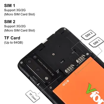 XGODY Y9s 3G, Android 8.1 Mobiliųjų Telefonų 1GB 8GB 3500mAh 6.3