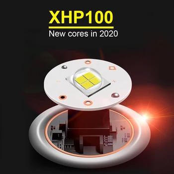 XHP100 LED Žibintai priekinių Žibintų 18650 Žibintas USB Įkraunamas žibintuvėlis fead fakelas XHP90 xhp70 Didelis Galingas Žibintas
