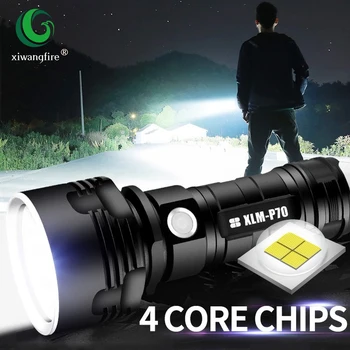 XHP70/L2 Super Galingas LED Žibintuvėlis Taktinis Žibintuvėlis USB Įkrovimo Linterna Vandeniui Lempos Itin Ryškių Žibintų Kempingas