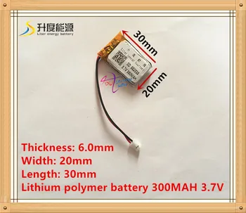 - XHR-2P 2.0 Litrų energijos 300mAh baterija 3,7 V ličio polimerų baterija 602030 062030 