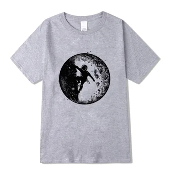 XIN YI vyriški T-shirt medvilnės atsitiktinis trumpas rankovės Astronautas kosmose laipiojimo spausdinti o-kaklo megzti patogus Audinys Vyrų T-shirt