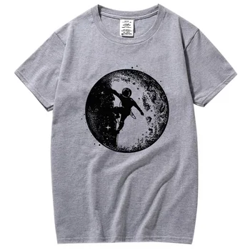 XIN YI Vyrų Aukštos qualitymedvilnės atsitiktinis trumpas rankovės Astronautas kosmose laipiojimo spausdinti o-kaklo cool atsitiktinis vyrų marškinėliai tee marškinėliai
