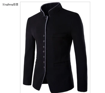 XingDeng Rudenį 2018 m. Kinijos vyrų kostiumai, švarkai Blazer Kokybės Sportiniai Slim Fit medvilnės viršutinį Sluoksnį Kostiumas Homme drabužiai