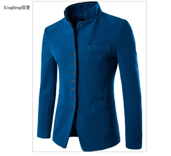 XingDeng Rudenį 2018 m. Kinijos vyrų kostiumai, švarkai Blazer Kokybės Sportiniai Slim Fit medvilnės viršutinį Sluoksnį Kostiumas Homme drabužiai