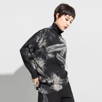 XITAO Spausdinti Modelio Marškinėliai Mados Naujų Moterų Nereguliarus 2020 Megztinis Visas Rankovės Mažų Šviežių Laisvalaikio Stiliaus Tee Viršuje ZY1300