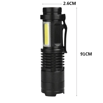 XP-G Q5 Mini Penlight Vandeniui LED Žibintuvėlį, Fakelą 3 Rūšių Zoomable Reguliuojamas Dėmesio Žibintų Nešiojamų Balta ir UV Lemputės