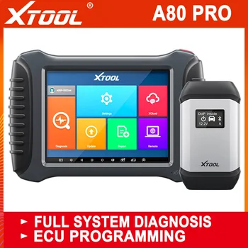 XTOOL A80 PRO Visas sistemos Diagnostikos įrankis Auto raktas programuotojas ECU kodavimas ridos koregavimas OBD2 EEPROM Adapteris Nemokama atnaujinti NAUJA