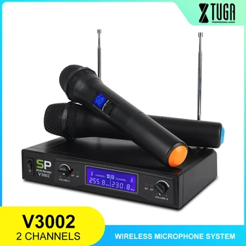 XTUGA SOUNDPROGRESS V3002 VHF Bevielio Mikrofono Sistema su Rankinių mic dukart būdas kanalo konstrukcijos anti-trukdžių