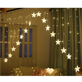 XYXP 3M 16 LED star Užuolaidų string žiburiai Kalėdų pasakos šviesos girlianda led vestuvių namų šaliai gimtadienio girliandą apdailos ES