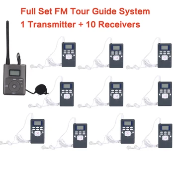 YARMEE FM Pagrindiniai Sistemos Siųstuvas +10 FM+10 Ausinės +11 Virvelę + 1 Mikrofonas, Radijo Imtuvas, Belaidis Gido Sistema