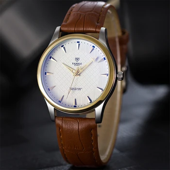 YAZOLE Top Brand Prabangių Vyrų Watche Verslo vyriškų Laikrodžių Unikalaus Dizaino, Chronograph Odos Laikrodis Reloj Hombre
