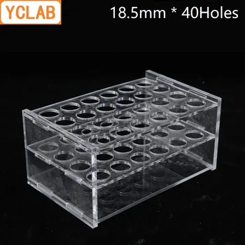 YCLAB 18,5 mm * 40Holes Mėgintuvėlį Stovo Akrilo Organinis Stiklas polimetilmetakrilatą PMMA, Laboratorinė Įranga