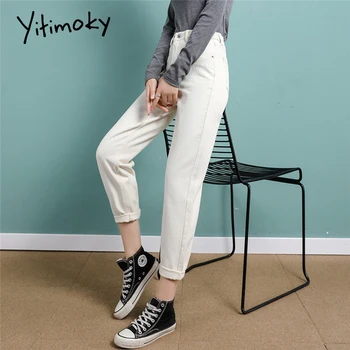 Yitimoky Black High Waisted Džinsai Moterims, 2021 M. Pavasarį Mama Kankina Mėlyna Balta Vintage Mados Drabužių Streetwear Haremas Pants Džinsai