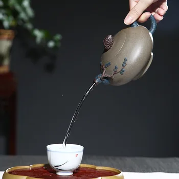Yixing Zisha arbatos nustatyti rankų darbo arbatinukas pagamintas iš žaliavų rūdos, žalia tinkas ir pušies spyglių