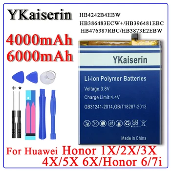 YKaiserin Baterija Huawei Honor X1 3X 3X, 4X, 5X, 6X 6 7i G7 G9 Plius G10 G8 G8X Maimang 4 5 6 6C 6A, 7, 7A 7S 8 Kulka X G750 G750