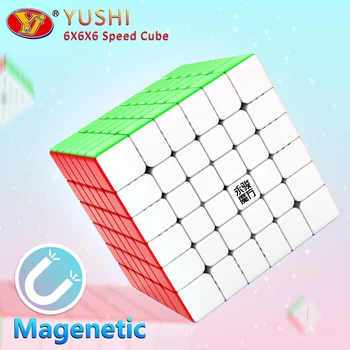 Yongjun Yushi 6x6x6 Magija Magnetinio Kubo Profesinės Stickerless YJ Magnetai Greitis Kubo Galvosūkį 6X6 Kubo Švietimo Žaislas Vaikams