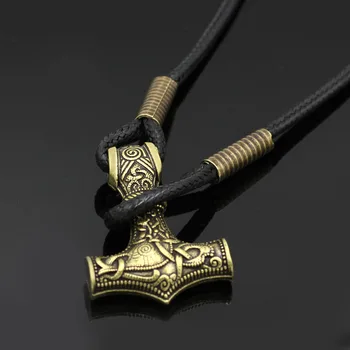 Youeshone Didžiulis Thor Hammer Mjolnir Viking Amuletas Plaktukas Skandinavijos Apyrankė - 23cm