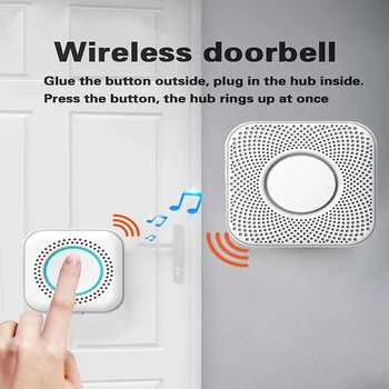 YS 433Mhz Pažangų Belaidį durų skambutį Home Security Sveiki Signalizacijos Doorbell 36 Dainas Multi-functon Durų Mygtuką