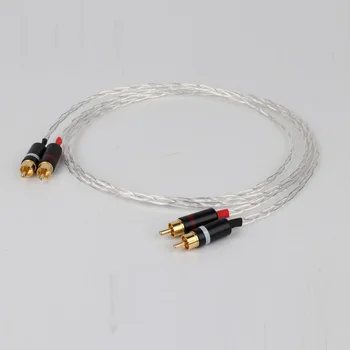 Yter 3AG OCC vario, Sidabro rca audio kabelis Hifi RCA sujungimo kabelis su Aukso padengtą kištukas Stiprintuvas CD grotuvas