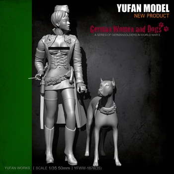 Yufan Modelis 1/24 Dervos Pav Rinkiniai Seksuali moteris kareivis ir šuo savarankiškai surinkti YFWW-1878