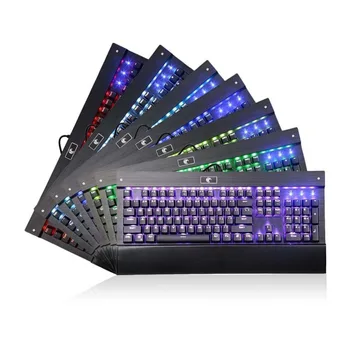 Z-77 Erelis Mechaninė Žaidimų Klaviatūra su Riešo Poilsio Pritaikoma RGB LED Apšvietimu Clicky Mėlyna Jungiklis Aliuminio Žaidėjus Klaviatūra