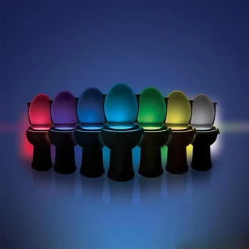 Z90 Naktį Žibintai Naujovė Apšvietimo Jutiklis Tualetas Šviesos diodų (LED) Lempos Žmogaus Judesio Aktyvuota PIR 8 Spalvų Automatinė RGB Naktinis apšvietimas
