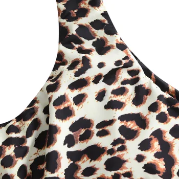 ZAFUL Leopard Rišti Paminkštintas Bikini Viršų Samtelis Kaklo Megztinis Bikini Viršų Vielos Nemokamai Gyvūnų Spausdinti Bikini Viršūnes 2020 Metų Vasaros Paplūdimio Naujas