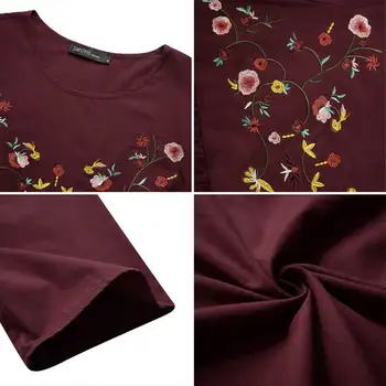 ZANZEA 2021 Atsitiktinis Gėlių Bohemijos Sundress Plius Dydis Stilingas Siuvinėjimo Suknelė Moterų SummerVestidos Moterų Atsitiktinis Skraiste M-5XL