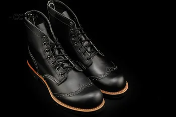Zapatos de hombre, Europos Brock vėjo atsitiktinis black darbo drabužiai trumpas batai, vyrams, moterims, odinis aukštos gauja Vintage bateliai chelsea batai