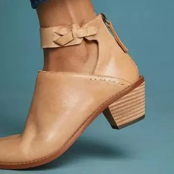 Zapatos Mujer 2019 Batai Moterims, Platforma, Kulniukai Buckle Batai Storu Kulnu, Trumpas Įkrovos Ponios Moterų Avalynė R2-28