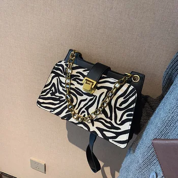 Zebras spausdinti Nešti maišą Pažastų maišelį 2021 Mados Naujų Aukštos kokybės PU Oda Moterų Dizaineris Rankinės Grandinės Petį Krepšys