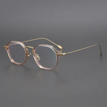 Zerosun titano taurės vyrų, moterų unisex akiniai rėmeliai vyrų daugiakampio skaidrūs akiniai recepto