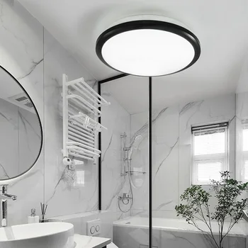 Zerouno modernios LED lubų šviesos, atsparus vandeniui vonios kambarys apvalios lempos, prausykla, tualetas 30W judesio jutiklis namų interjero juoda šviesus