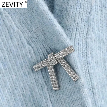 Zevity 2021 Moterų Mados Kieto Deimanto Lankas Mygtukai Laisvalaikio Mezgimo Megztinis Femme Elegantiškos Žibintų Rankovės Atsitiktinis Megztinis Viršūnes S632
