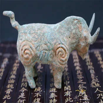 Zhaocai bronzos galvijų antikos kolekcija iš bronzos papuošalai Pekinas