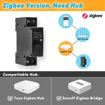 Zigbee / Wifi išjungiklių Smart Laikmačio Jungiklis Relay 32A 50A, Dirbti su Tuya Zigbee Hub Vartai / eWeLink SONOFF Zigbee Tiltas
