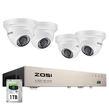 ZOSI H. 265+ 8CH 5MP POE NVR Rinkinys, CCTV, Namų Apsaugos Sistema, 5MP Vandeniui vidaus/Lauko Dome IP Kameros Vaizdo Stebėjimo Komplektas