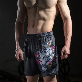 ZRCE 3D tigras tendencija spausdinti fitneso sporto Zip kišenėje šortai kvėpuojantis greitas džiovinimas, anti-išblukimo anti-pilling atsitiktinis šortai